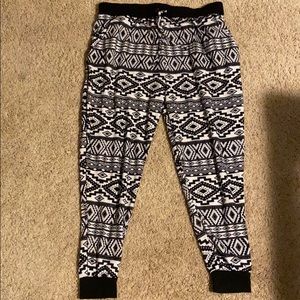 Eye Candy black and white Aztec print jogger pants